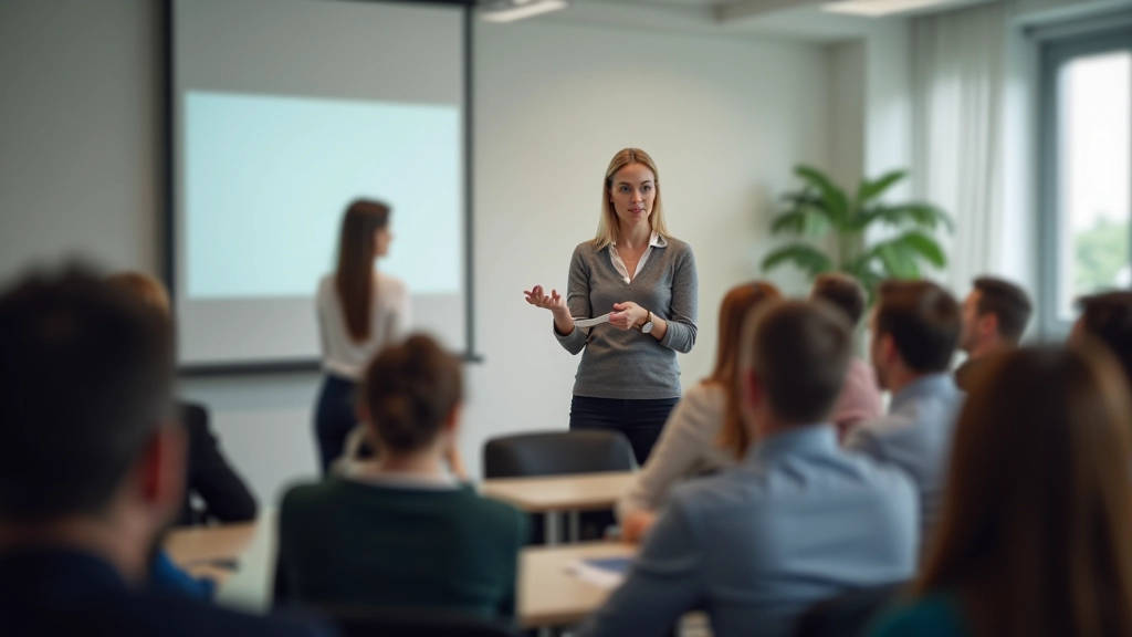 Profissional apresentando para audiência